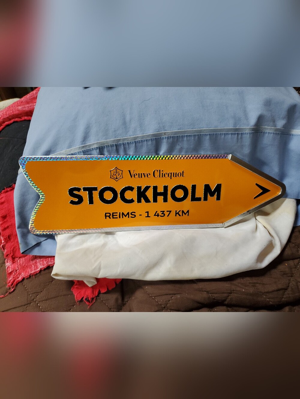 Veuve Clicquot  Orange Destination STOCKHOLM Arrow Tin Sign Only